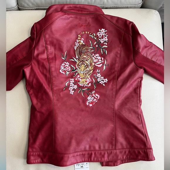 NWT - Desigual Women’s Embroidered Faux Leather Biker Jacket - EU 38 / US 4 / S - Picture 12 of 15